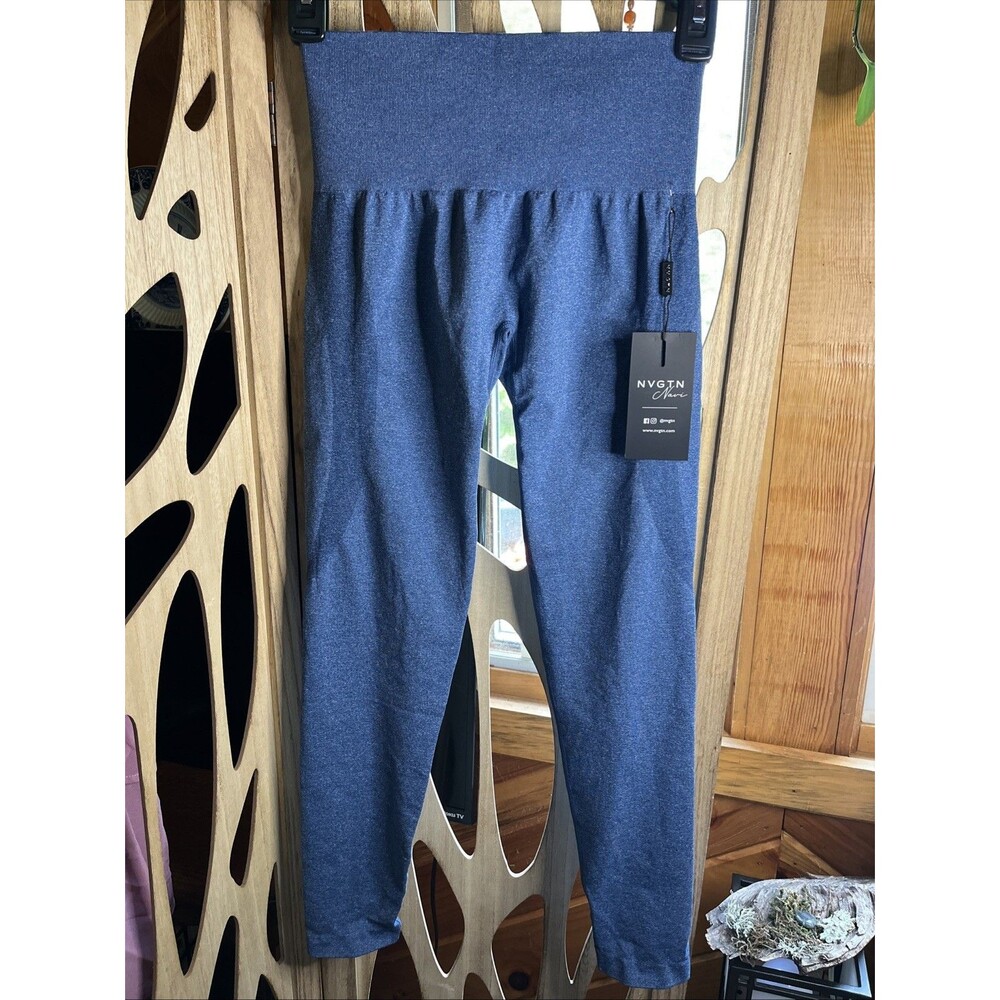 NVGTN Booty Lift Leggings Womens Gym Fitness Activewear Workout Y2K Blue Small